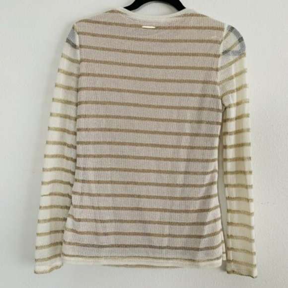 Michael Kors White Metallic Gold Glitter Knit Top - Picture 4 of 4